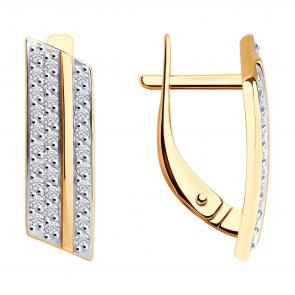 Золотые серьги SOKOLOV с фианитом 0200559 фото