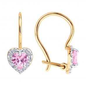 Золотые серьги SOKOLOV с фианитом 0200564 фото