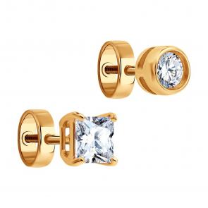 Золотые серьги SOKOLOV с фианитом 0200575 фото