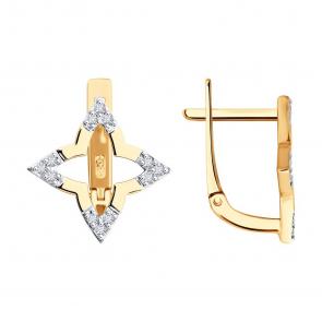 Золотые серьги SOKOLOV с фианитом 0200578 фото