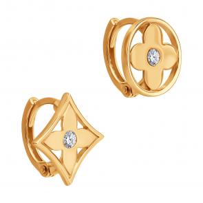 Золотые серьги SOKOLOV с фианитом 0200582 фото