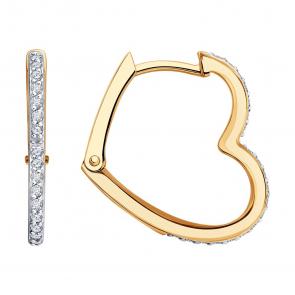 Золотые серьги SOKOLOV с фианитом 0200598 фото