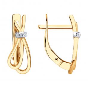 Золотые серьги SOKOLOV с фианитом 0200615 фото