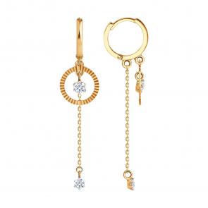 : Серьги из золота с фианитами 0200650 фото