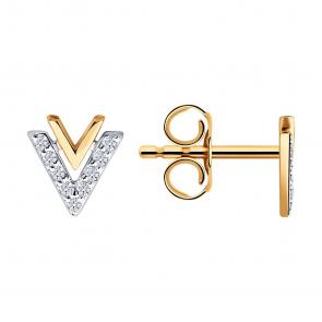 Золотые серьги SOKOLOV с фианитом 0200697 фото