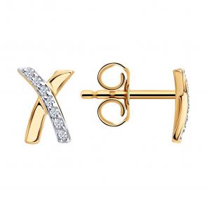 Золотые серьги SOKOLOV с фианитом 0200700 фото