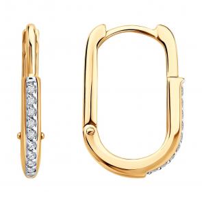 Золотые серьги SOKOLOV с фианитом 0200702 фото