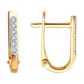 Золотые серьги SOKOLOV с фианитом 0200709 фото