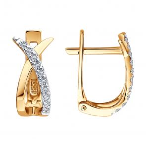 Золотые серьги SOKOLOV с фианитом 0200729 фото