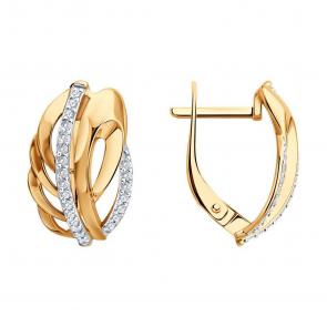 Золотые серьги SOKOLOV с фианитом 0200730 фото