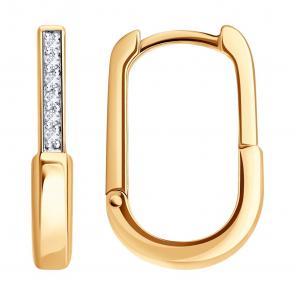 Золотые серьги SOKOLOV с фианитом 0200743 фото