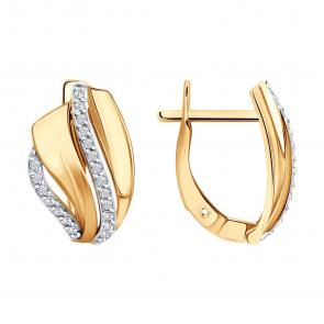 Золотые серьги SOKOLOV с фианитом 0200749 фото