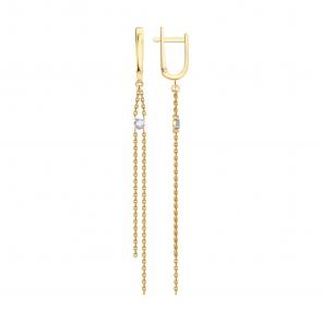 Золотые серьги SOKOLOV с фианитом 0200750 фото