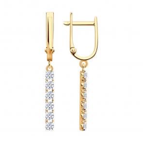 Золотые серьги SOKOLOV с фианитом 0200773 фото