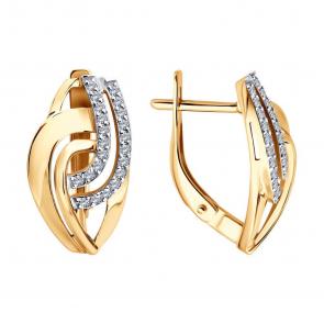 Золотые серьги SOKOLOV с фианитом 0200778 фото