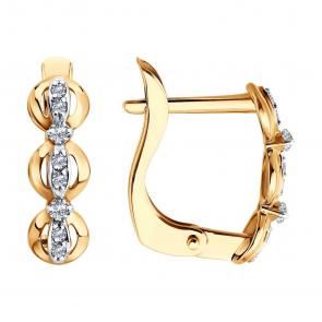 Золотые серьги SOKOLOV с фианитом 0200804 фото