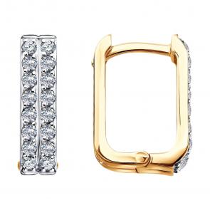 Золотые серьги SOKOLOV с фианитом 0200873 фото