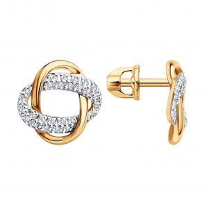 Золотые серьги SOKOLOV с фианитом 0200874 фото