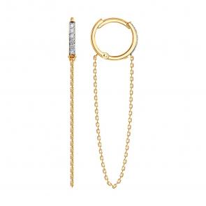 Золотые серьги SOKOLOV с фианитом 0200876 фото