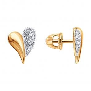 Золотые серьги SOKOLOV с фианитом 0200878 фото