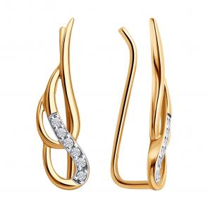 Золотые серьги SOKOLOV с фианитом 0200882 фото