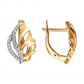 Золотые серьги SOKOLOV с фианитом 0200891 фото