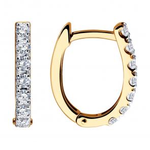 Золотые серьги SOKOLOV с фианитом 0200894 фото