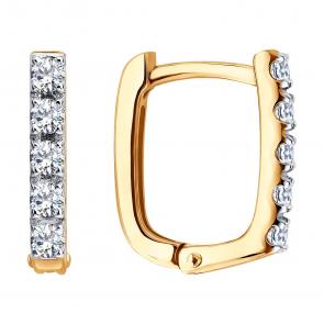 Золотые серьги SOKOLOV с фианитом 0200898 фото