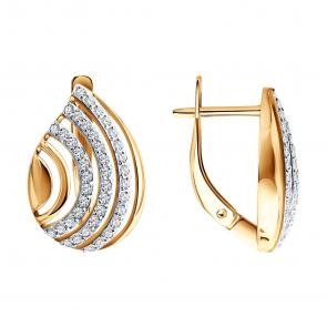 Золотые серьги SOKOLOV с фианитом 0200910 фото