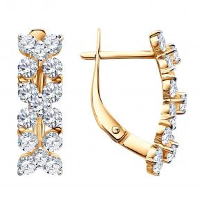 Золотые серьги SOKOLOV с фианитом 0200918 фото