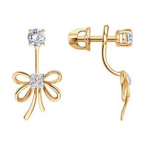 Золотые серьги SOKOLOV с фианитом 0200920 фото