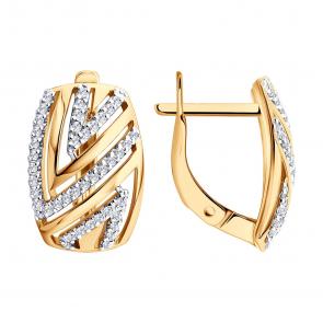 Золотые серьги SOKOLOV с фианитом 0200931 фото