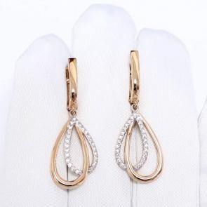 Золотые серьги SOKOLOV с фианитом 0200934 фото