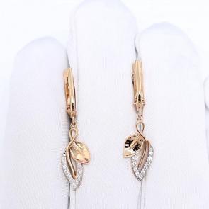 Золотые серьги SOKOLOV с фианитом 0200936 фото