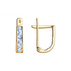 Золотые серьги SOKOLOV с фианитом 021500 фото