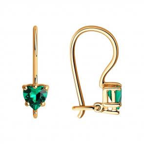 Золотые серьги SOKOLOV с фианитом 021932 фото