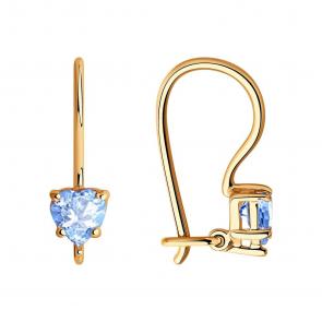 Золотые серьги SOKOLOV с фианитом 021933 фото