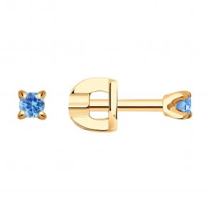 Золотые серьги SOKOLOV с фианитом 021945 фото