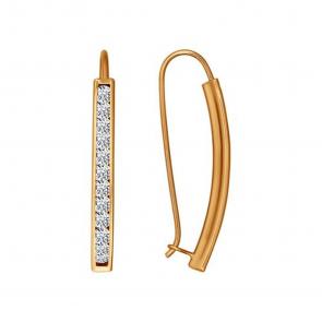 Золотые серьги SOKOLOV с фианитом 022651 фото