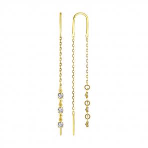 Серьги из лимонного золота SOKOLOV с фианитом 022807-2 фото