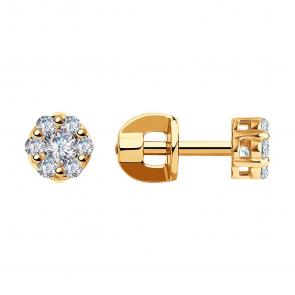 Золотые серьги SOKOLOV с фианитом 025795 фото