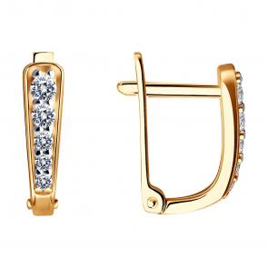 Золотые серьги SOKOLOV с фианитом 026484 фото