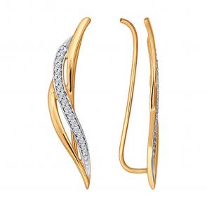 Золотые серьги SOKOLOV с фианитом 026531 фото