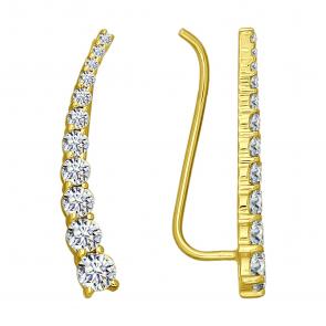 Серьги из лимонного золота SOKOLOV с фианитом 026533-2 фото