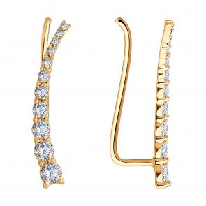 Золотые серьги SOKOLOV с фианитом 026533 фото