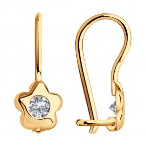 Золотые серьги SOKOLOV с фианитом 027176 фото