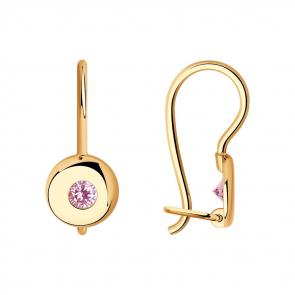 Золотые серьги SOKOLOV с фианитом 027224 фото