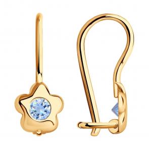 Золотые серьги SOKOLOV с фианитом 027225 фото