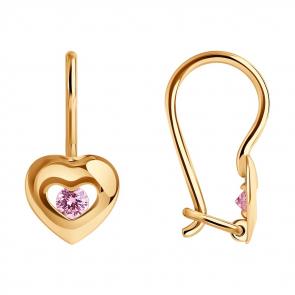 Золотые серьги SOKOLOV с фианитом 027228 фото