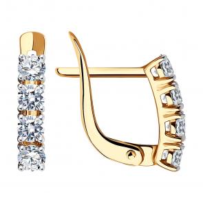 Золотые серьги SOKOLOV с фианитом 027449 фото